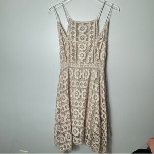 Free People Cream Spaghetti Strap Sundress size 12 2074